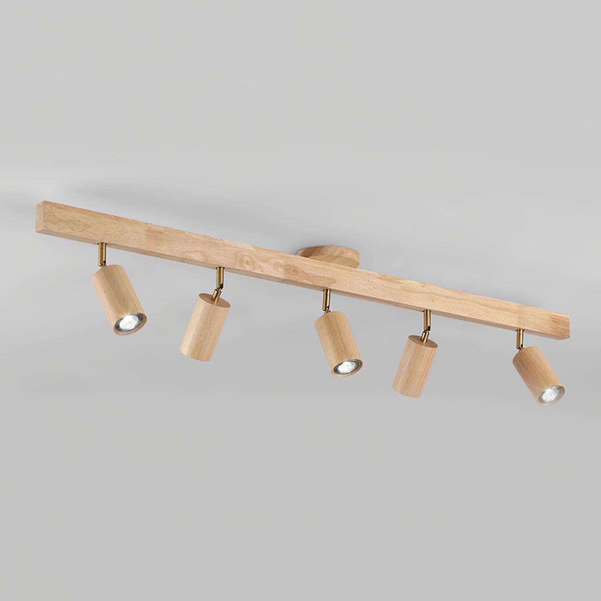 Wood Track Lighting Adjustable Spotlights