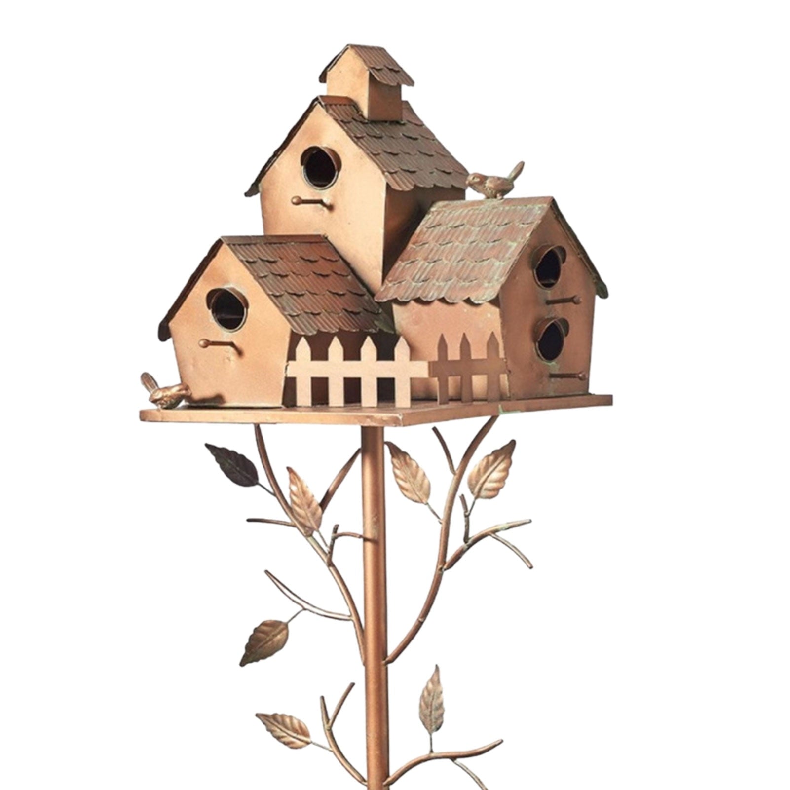 Metal Art Birdhouse on Garden Stake