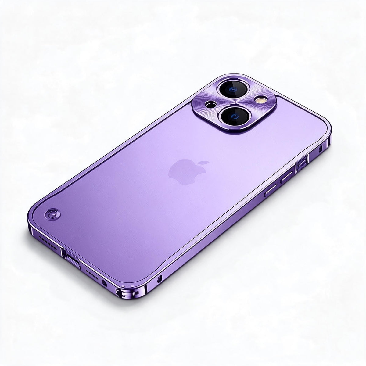 Aluminum Bumper Phone Case for iPhone 11 to 15 | Raised Camera Lens Guard, Polycarbonate Back | 5 Colors