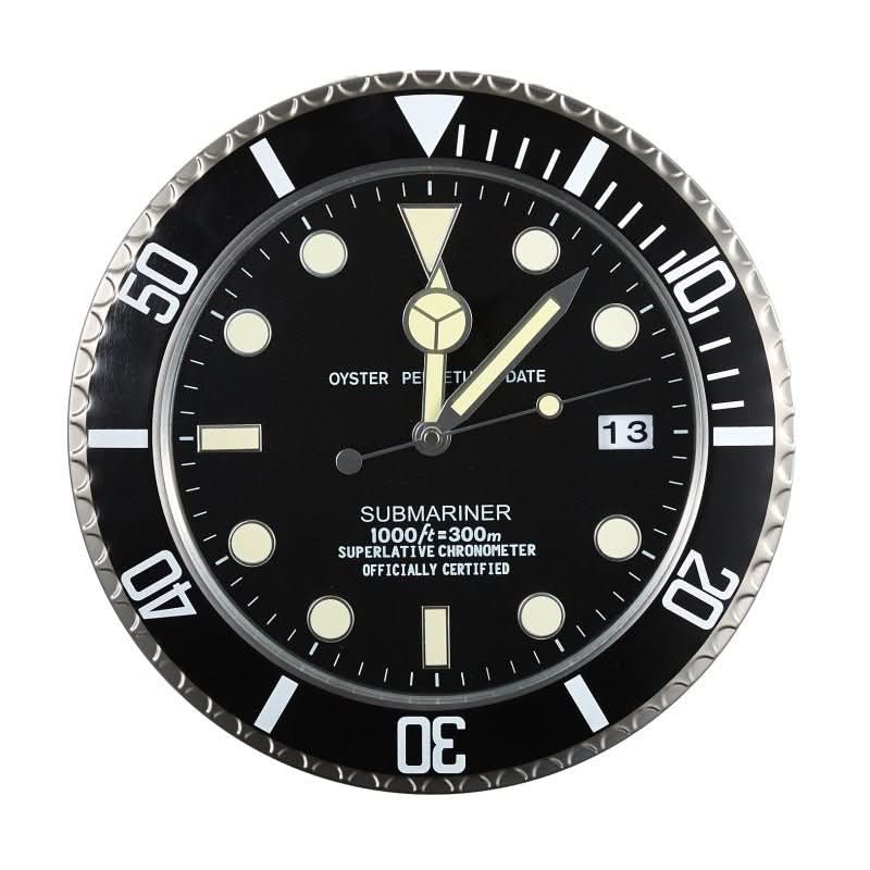 Silent Luminous Wall Clock with Stainless Steel Frame