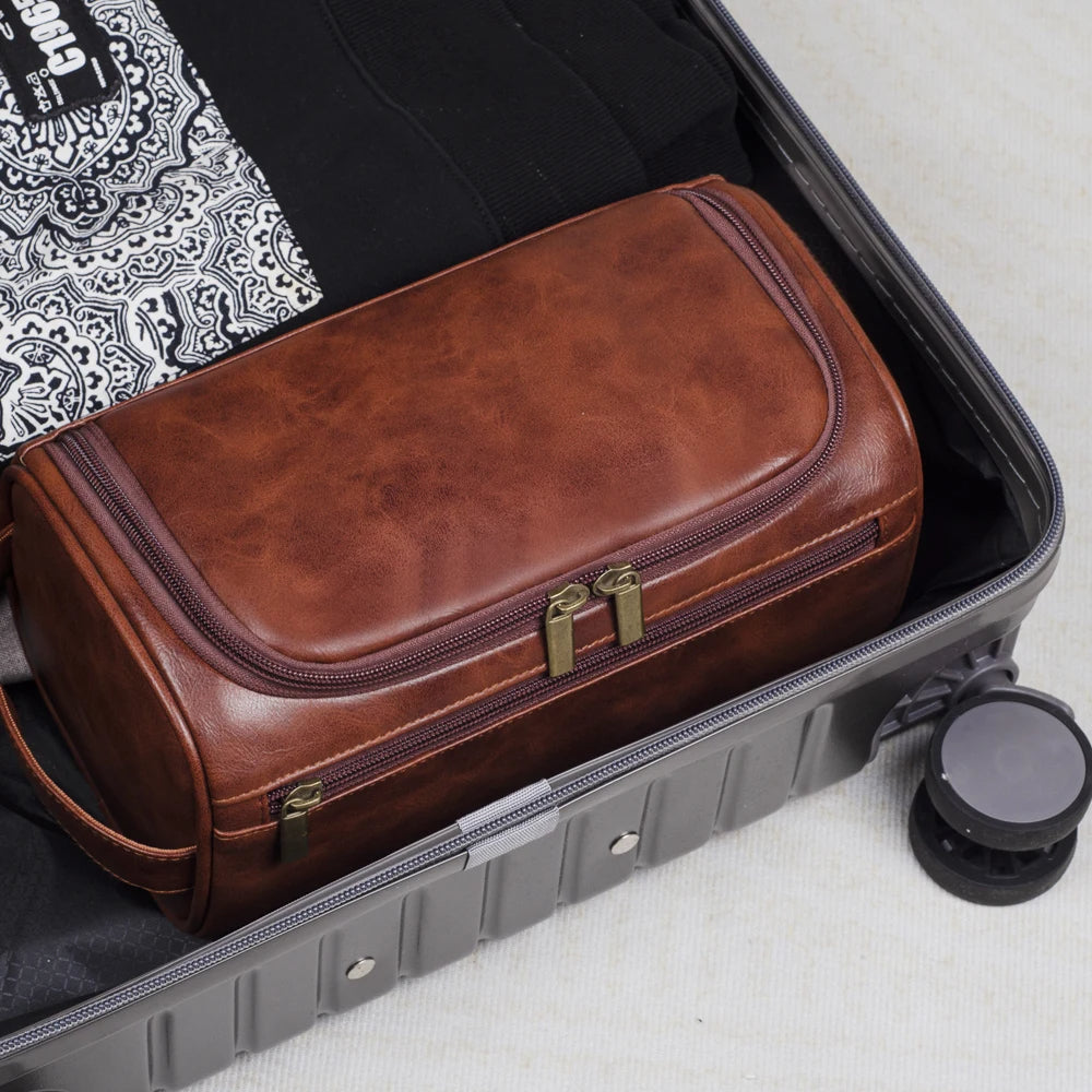 Travel Bags for Makeup and Toiletries with a Metal Hook | Inner Compartments and a Front Zip Pocket | Water Repellent, Three Colors