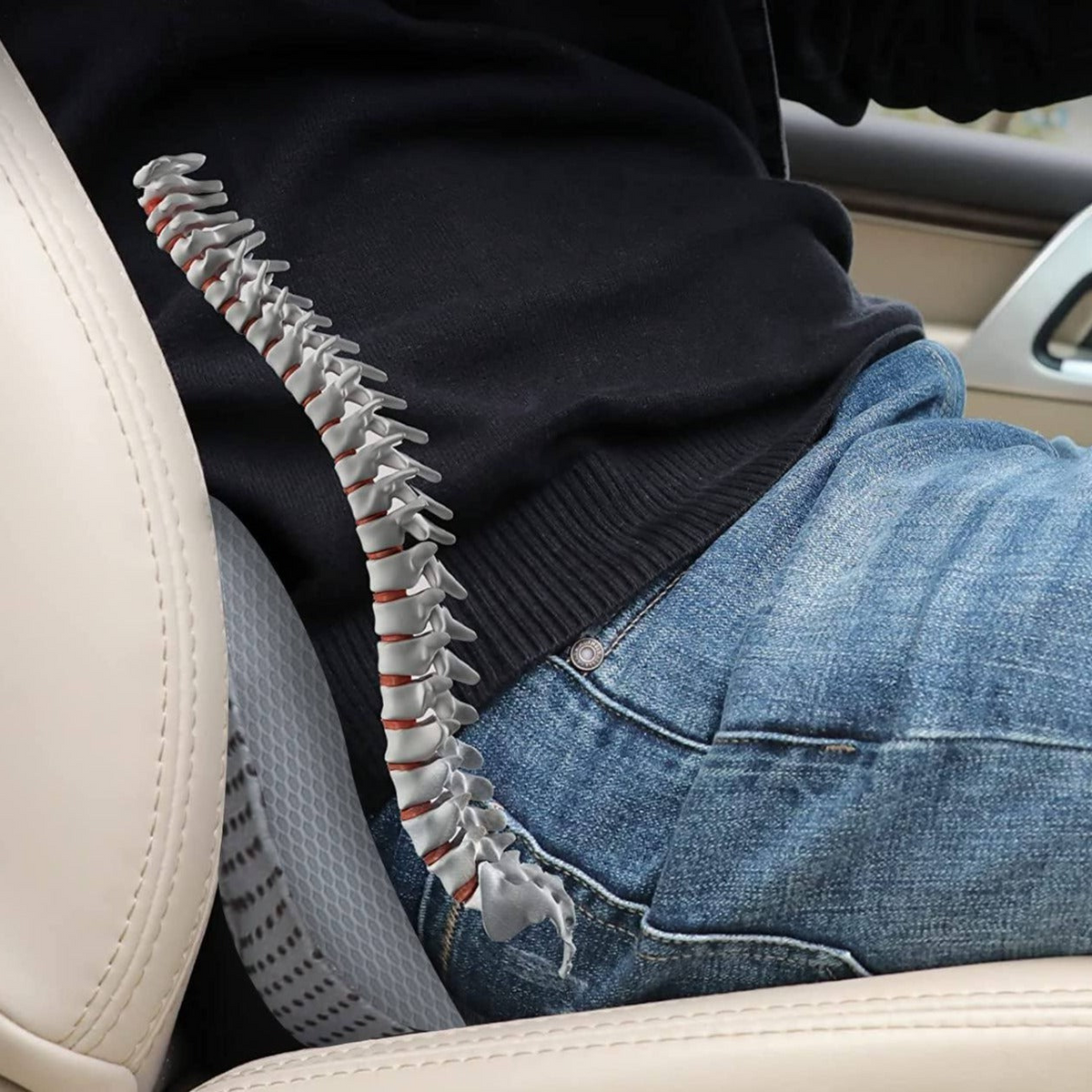 Memory Foam Car Seat Cushion for Adults | 3.5 Inch Driving Riser with a Breathable, Washable Zip Off Cover
