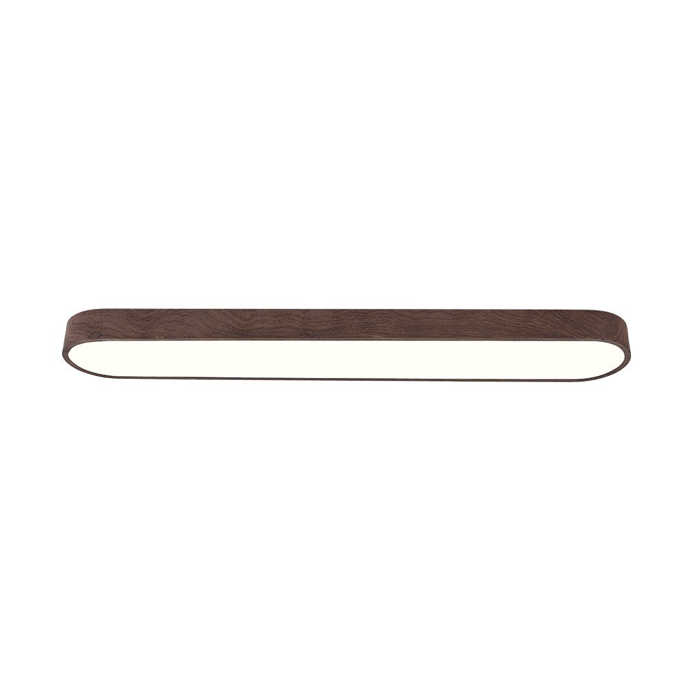 LED Oval Ceiling Light Wood Accent