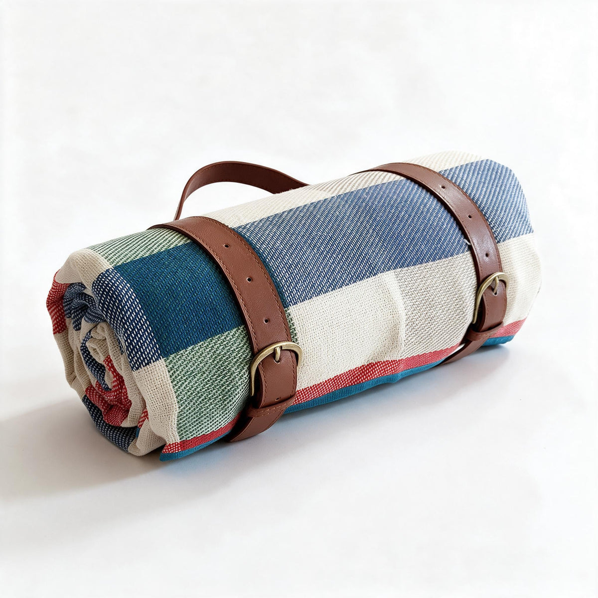 Waterproof Warm Blanket for Picnics and Park Days | Leather Carry Strap, Foam Padding and a PEVA Backing | Two Sizes