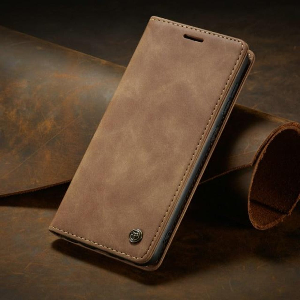 Magnetic Flip Wallet Phone Case in Vegan Leather | Card Slots and Kickstand, for iPhone 12 Through 16 Series