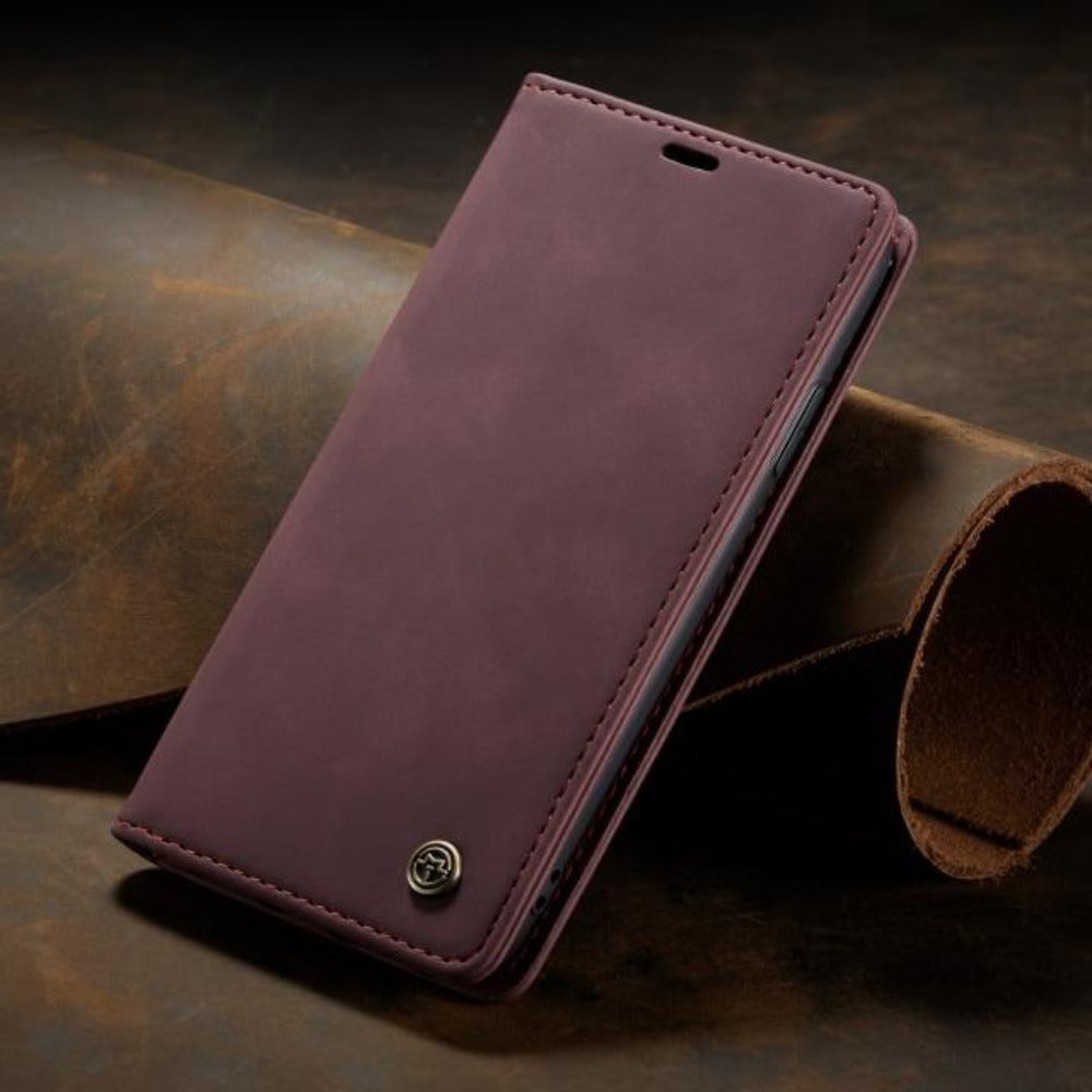 Magnetic Flip Wallet Phone Case in Vegan Leather | Card Slots and Kickstand, for iPhone 12 Through 16 Series