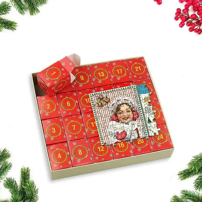 Christmas Advent Calendar with 1000-Piece Puzzle | Daily Countdown from 1 to 24 December | Family Festive Tradition