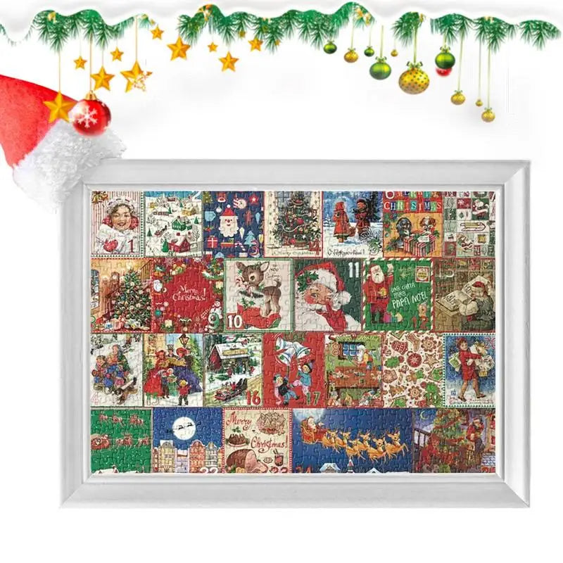Christmas Advent Calendar with 1000-Piece Puzzle | Daily Countdown from 1 to 24 December | Family Festive Tradition