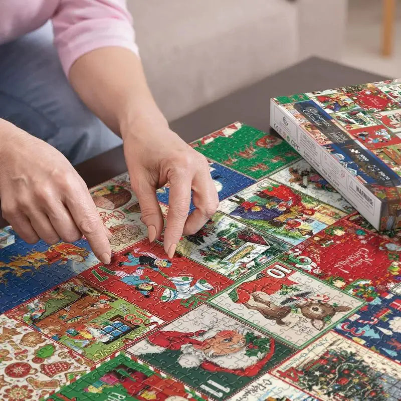 Christmas Advent Calendar with 1000-Piece Puzzle | Daily Countdown from 1 to 24 December | Family Festive Tradition