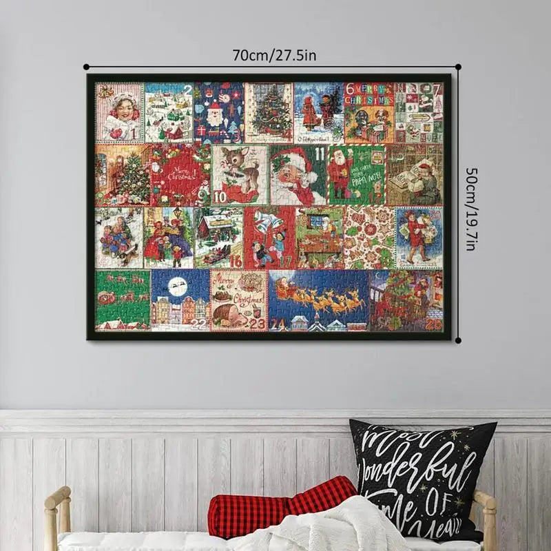 Christmas Advent Calendar with 1000-Piece Puzzle | Daily Countdown from 1 to 24 December | Family Festive Tradition