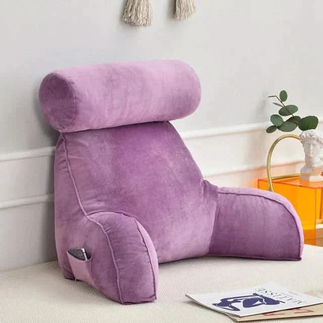 Backrest Reading Pillow with Arms Pocket