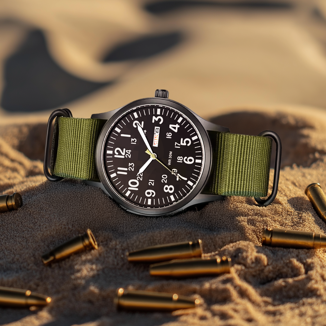 Outdoor Wristwatch for Men with Sapphire Glass | Stainless Steel Case, Water Resistant to 30 m and 3 ATM | Three Colors