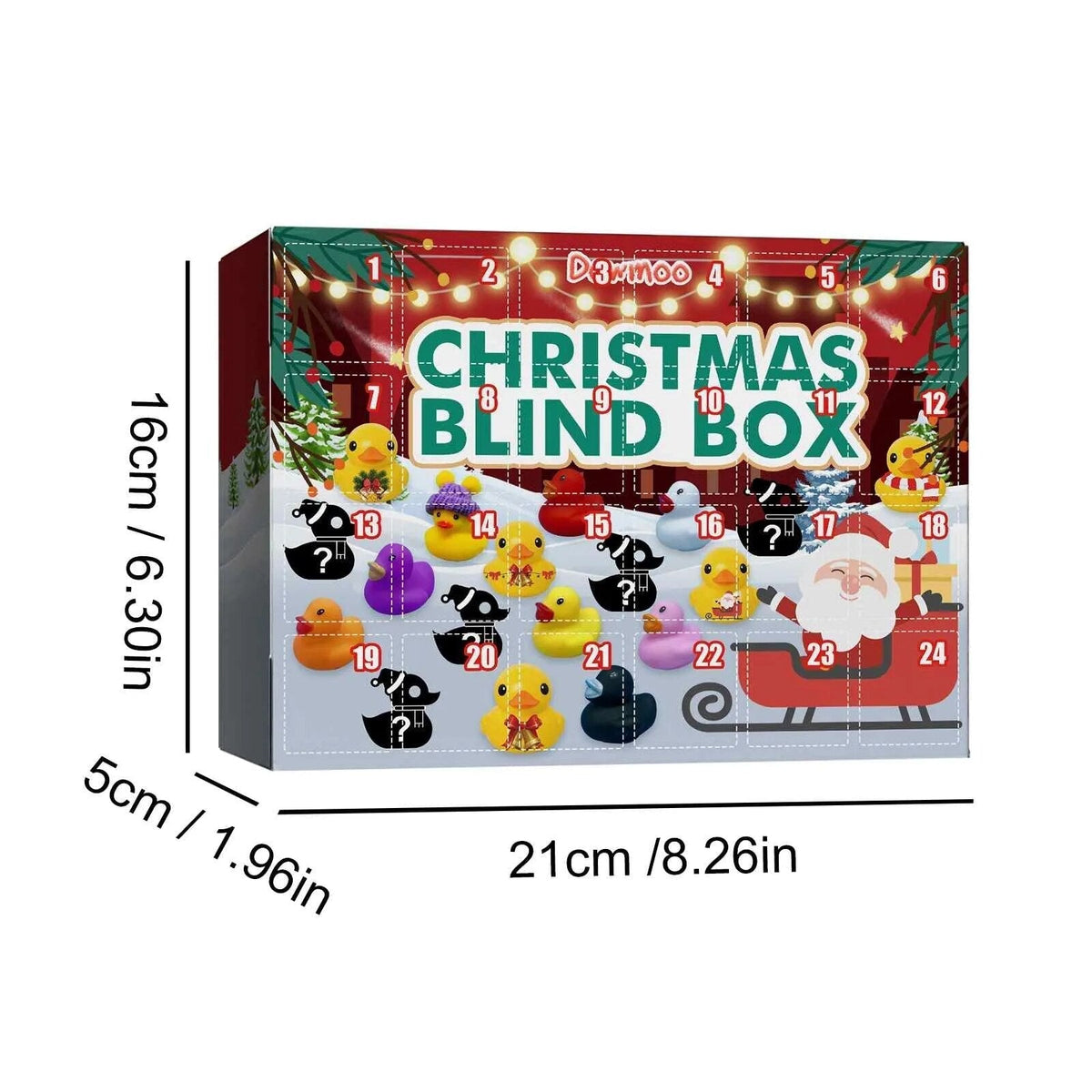 Rubber Duck Advent Calendar with 24 Festive Bath Toys | Christmas Countdown for Kids | Daily Xmas Surprise Gift
