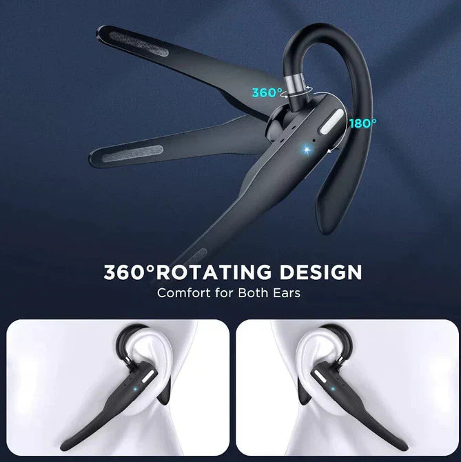 Bluetooth 5.1 Headset with Dual Microphones and Wind Noise Reduction | Wireless Headphones in Ear Form, 20 to 25 Hours of Talk Time