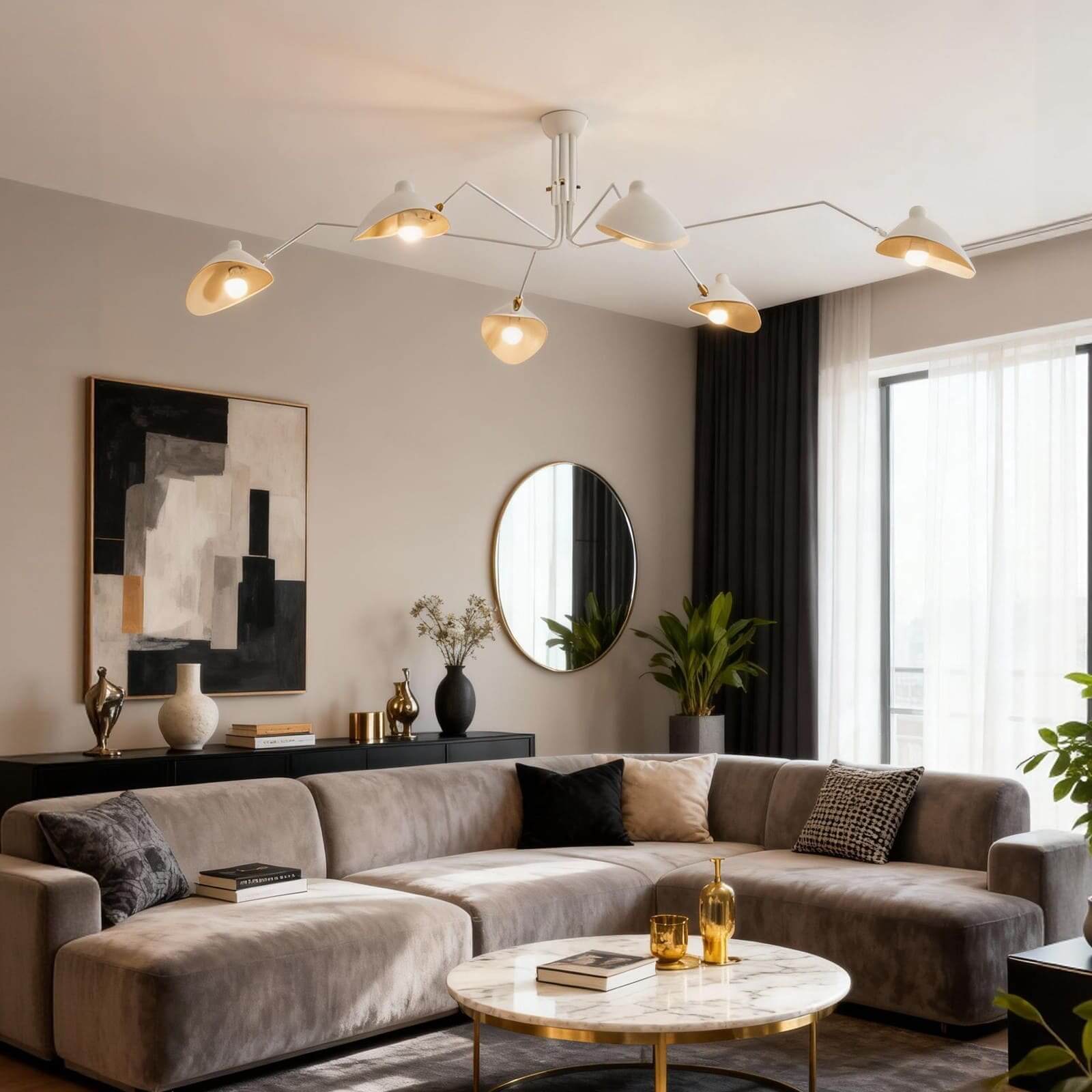 Multi Arm Ceiling Light Semi Flush Mount