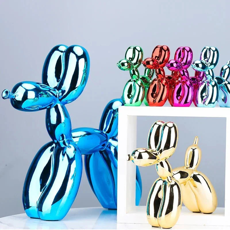 Balloon Dog Sculpture in Glossy Resin | Shelf Decorations for the Living Room, Office or Hallway | Ten Colors, Four Sizes