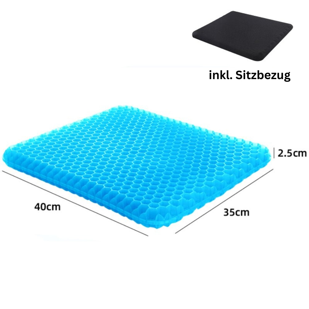 Honeycomb Gel Seat Cushion for Desk Chairs and Car Rides | Open Grid That Keeps Its Shape | 40 x 35 cm