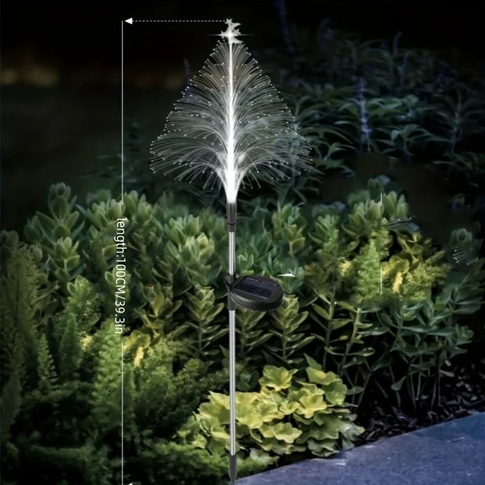 Solar Christmas Tree Lights for Outdoor Gardens | 7-Colour RGB Glow with IP65 Weatherproof Build | Festive Path Decor
