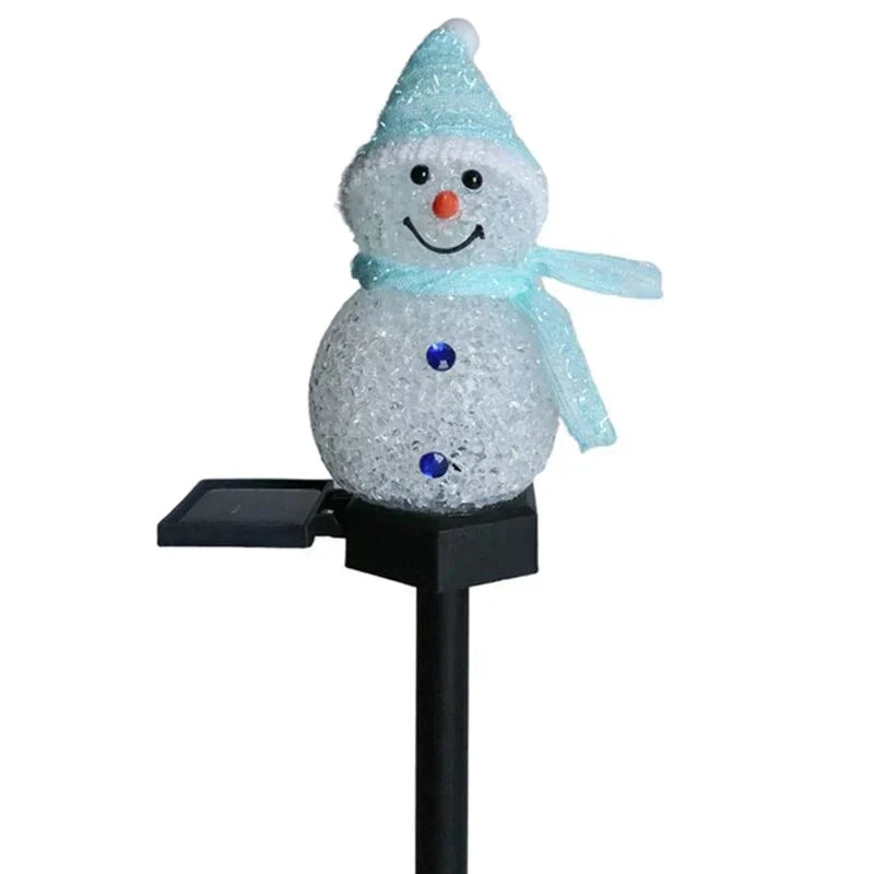 Solar Snowman Lamp for Garden and Patio | Outdoor Christmas Decorations Powered by the Sun | Festive Xmas Lights for Pathways