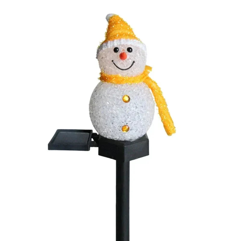 Solar Snowman Lamp for Garden and Patio | Outdoor Christmas Decorations Powered by the Sun | Festive Xmas Lights for Pathways