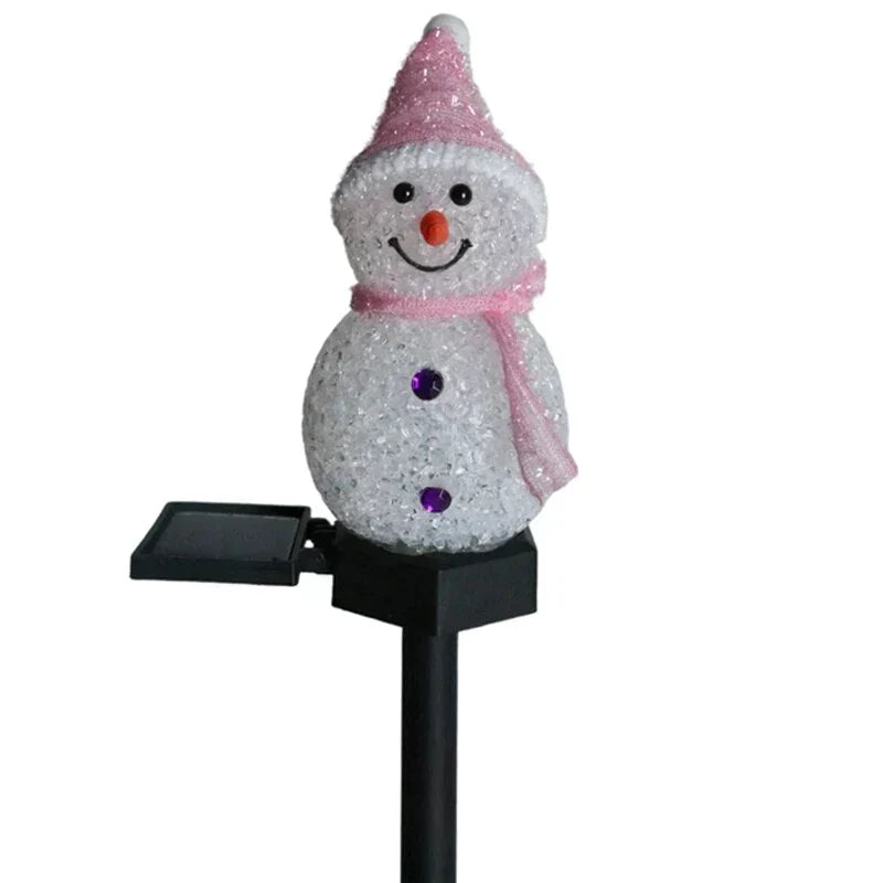 Solar Snowman Lamp for Garden and Patio | Outdoor Christmas Decorations Powered by the Sun | Festive Xmas Lights for Pathways