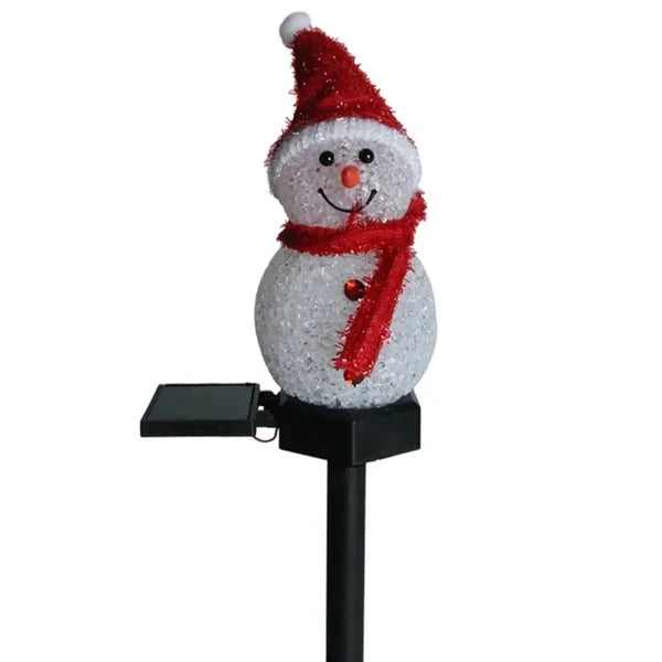 Solar Snowman Lamp for Garden and Patio | Outdoor Christmas Decorations Powered by the Sun | Festive Xmas Lights for Pathways