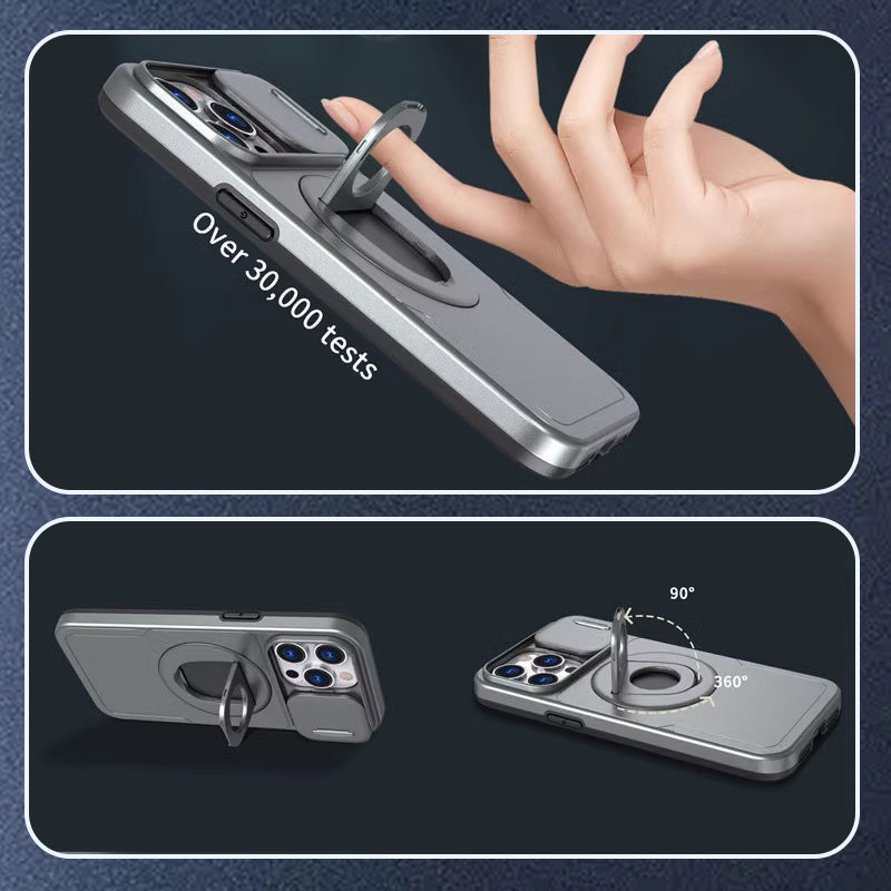 Magnetic Phone Case with a 360 Degree Ring Holder | Sliding Camera Cover | Shell Tested Over 6,000 Drops