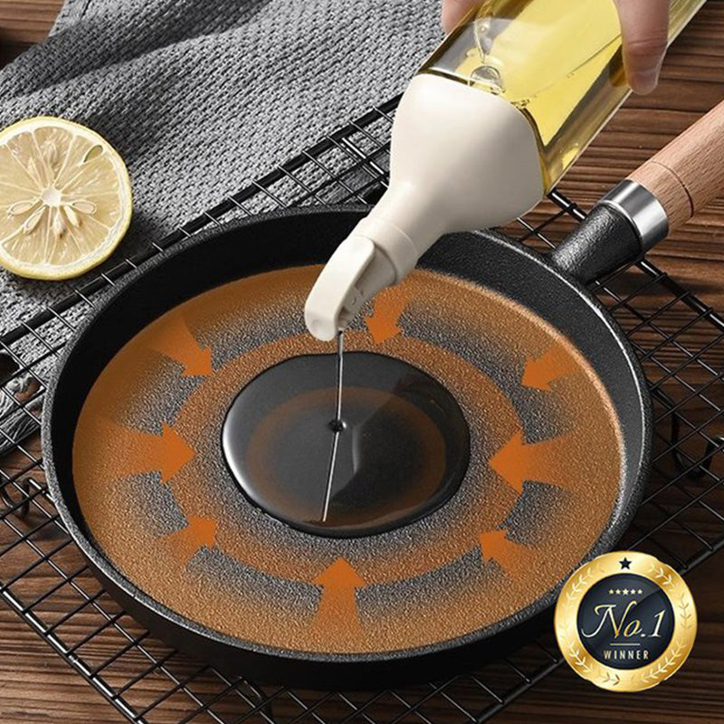 Cast Iron Skillet with a Wooden Handle | Flat Pan for Crepes, Pancakes and Fried Eggs | 8 or 10 Inch Sizes