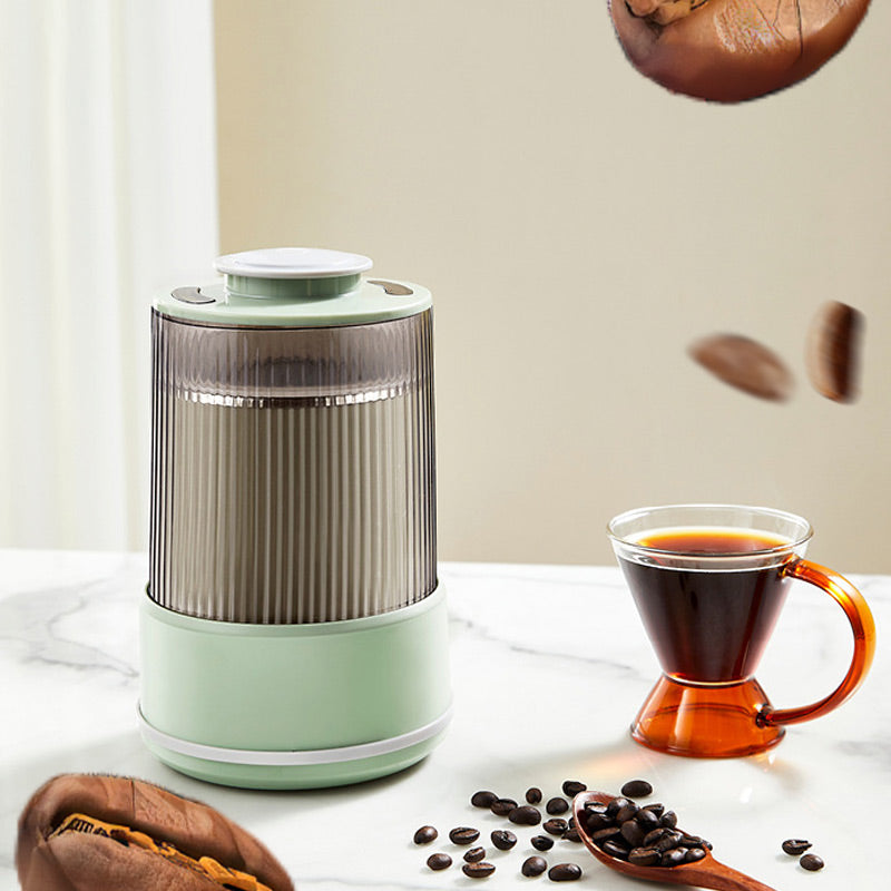 Electric Grain Mill for Coffee Beans, Spices, Herbs and Nuts | Dual Layer Grinding, Even and Fine | Compact Kitchen Cooking Tools