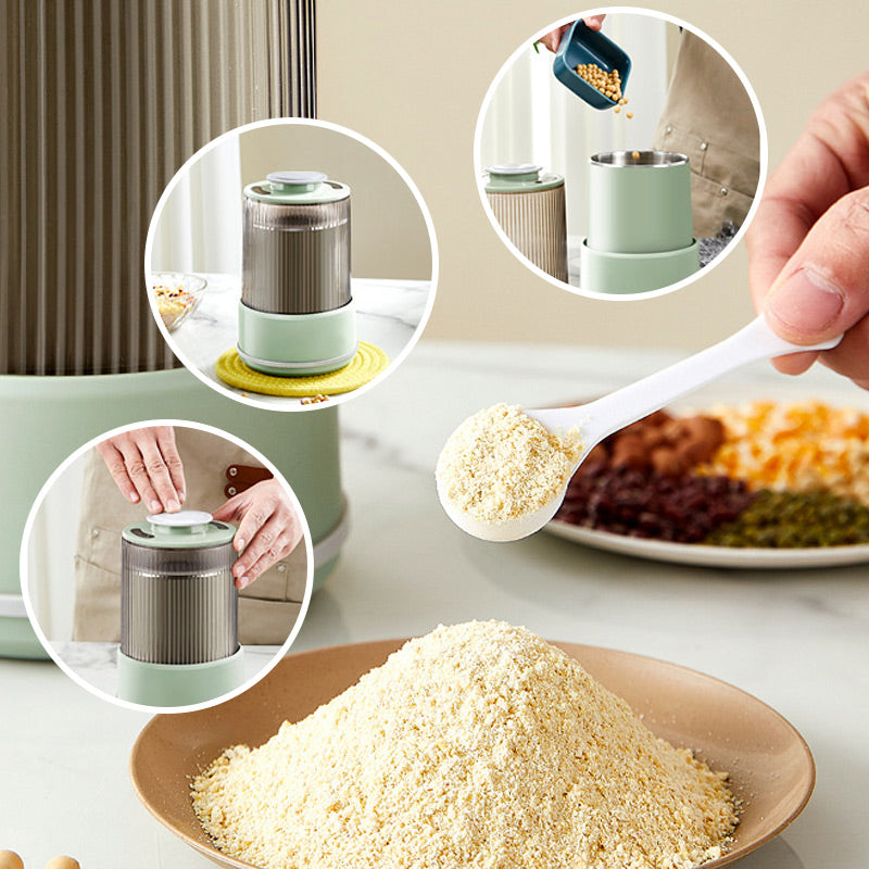 Electric Grain Mill for Coffee Beans, Spices, Herbs and Nuts | Dual Layer Grinding, Even and Fine | Compact Kitchen Cooking Tools