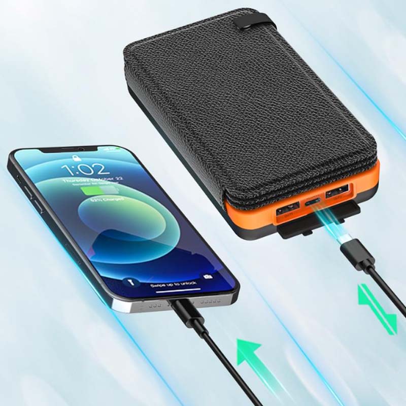 Solar Portable Charger with 4 Panels and 3 USB Outputs | Built-In Flashlight | 8000 or 25000 mAh Battery