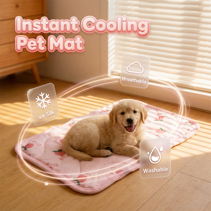 Dog Cooling Mat That Folds for Travel and Suits Cats Too | Quilted Polyester, Machine Washable | Six Sizes and Three Prints