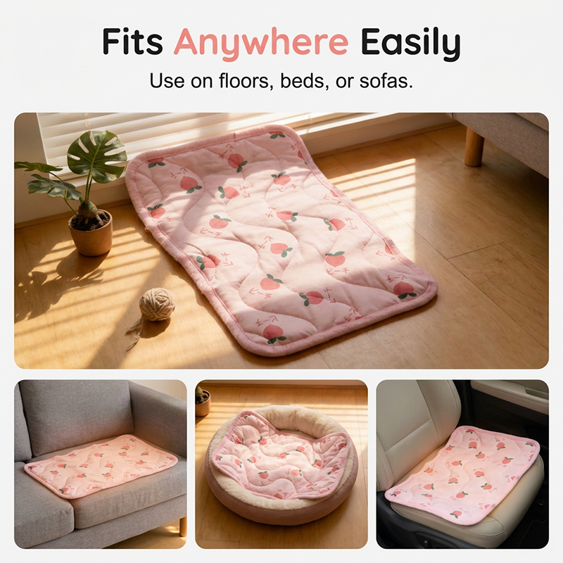 Dog Cooling Mat That Folds for Travel and Suits Cats Too | Quilted Polyester, Machine Washable | Six Sizes and Three Prints