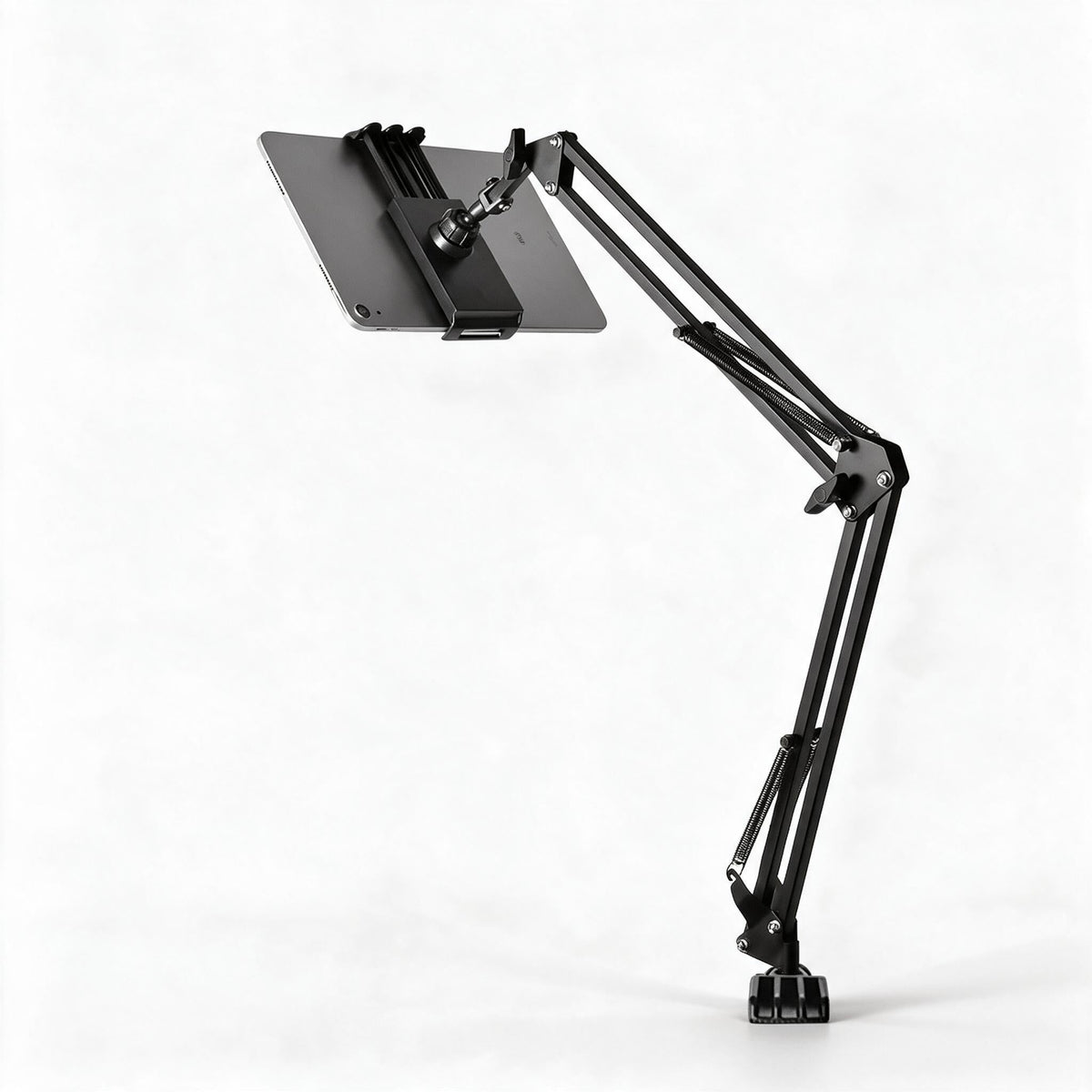 Adjustable Tablet Stand with Table Clamp and Swivel Arm | 360 Degree Rotating Holder for Bed, Desk or Kitchen