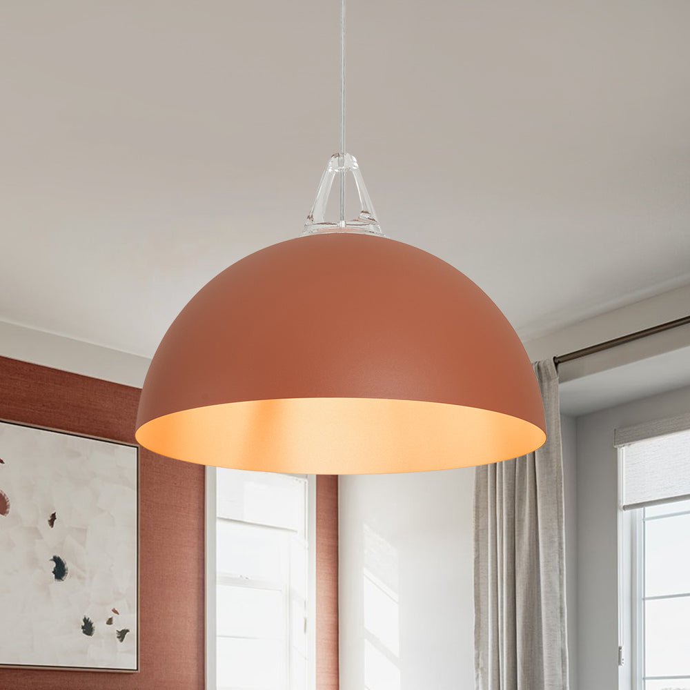 1-Light Minimalist Dome Pendant Light