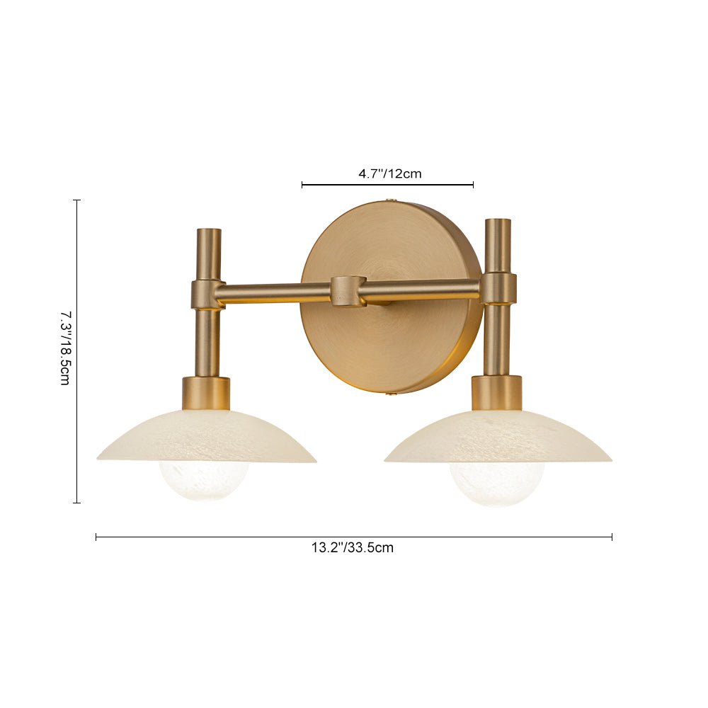 2 Light Brass Dome Wall Sconce