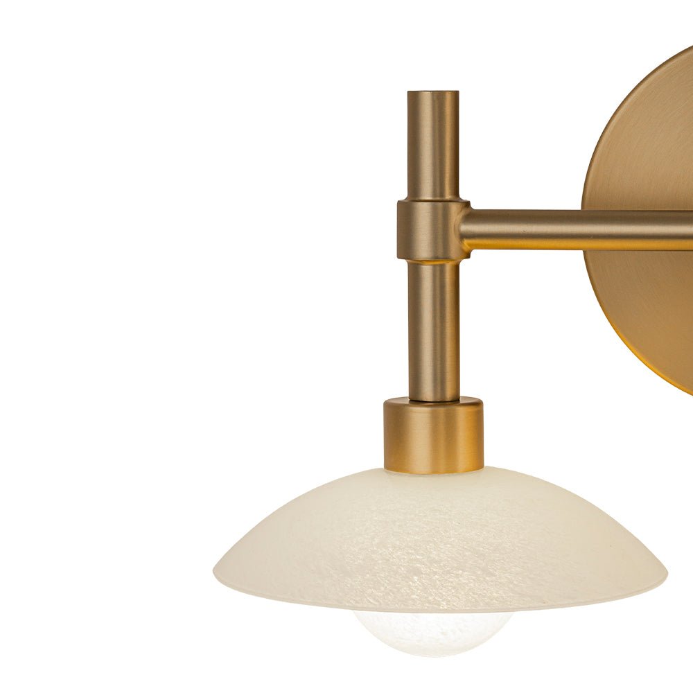 2 Light Brass Dome Wall Sconce