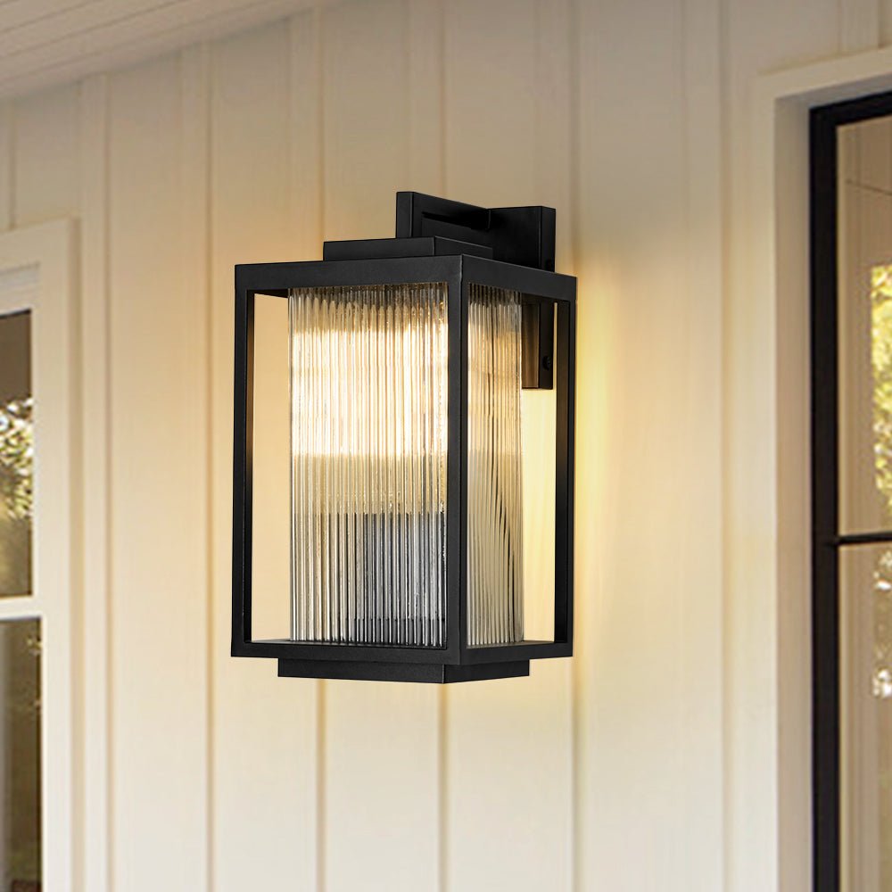 Striped Glass Outdoor Wall Sconce
