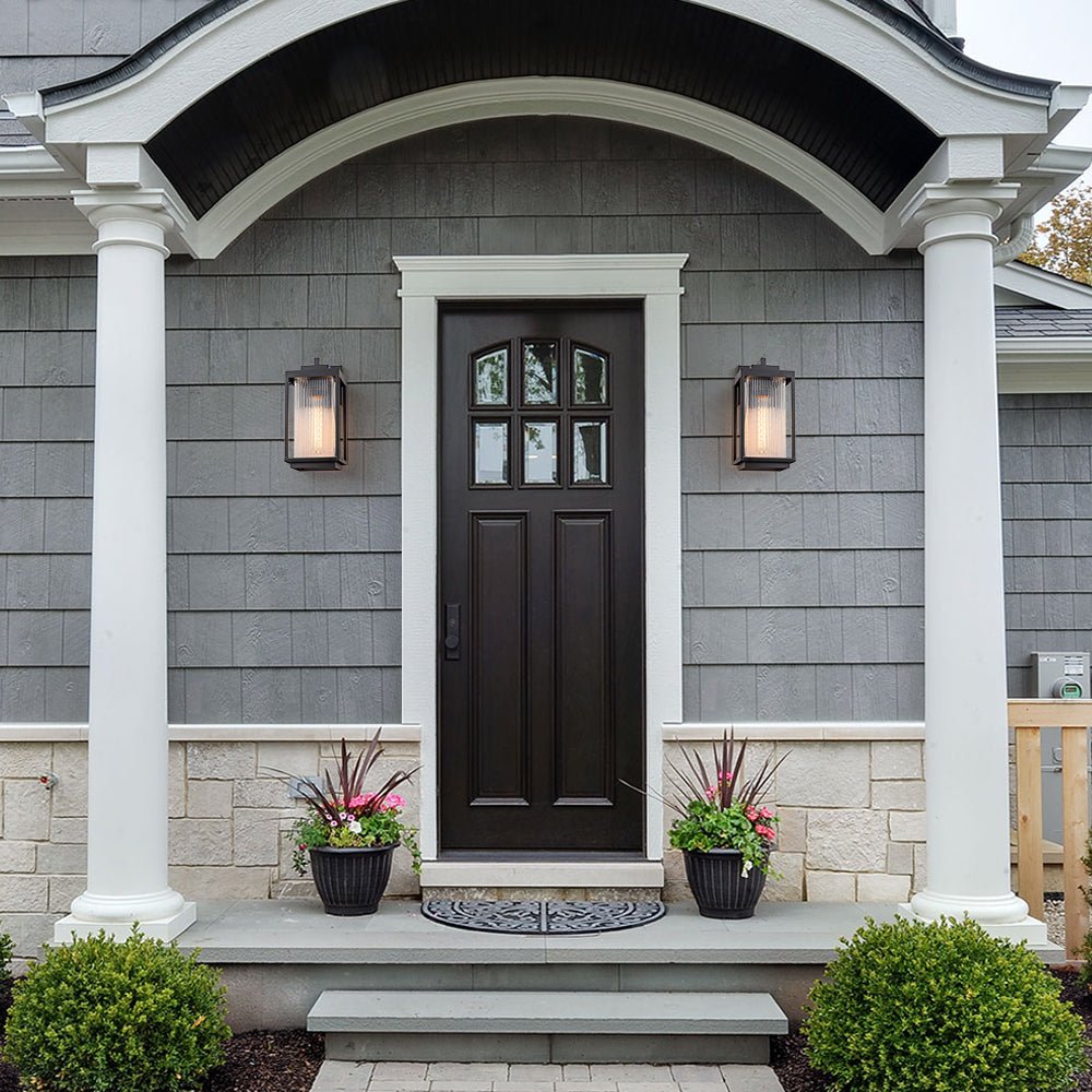 Striped Glass Outdoor Wall Sconce
