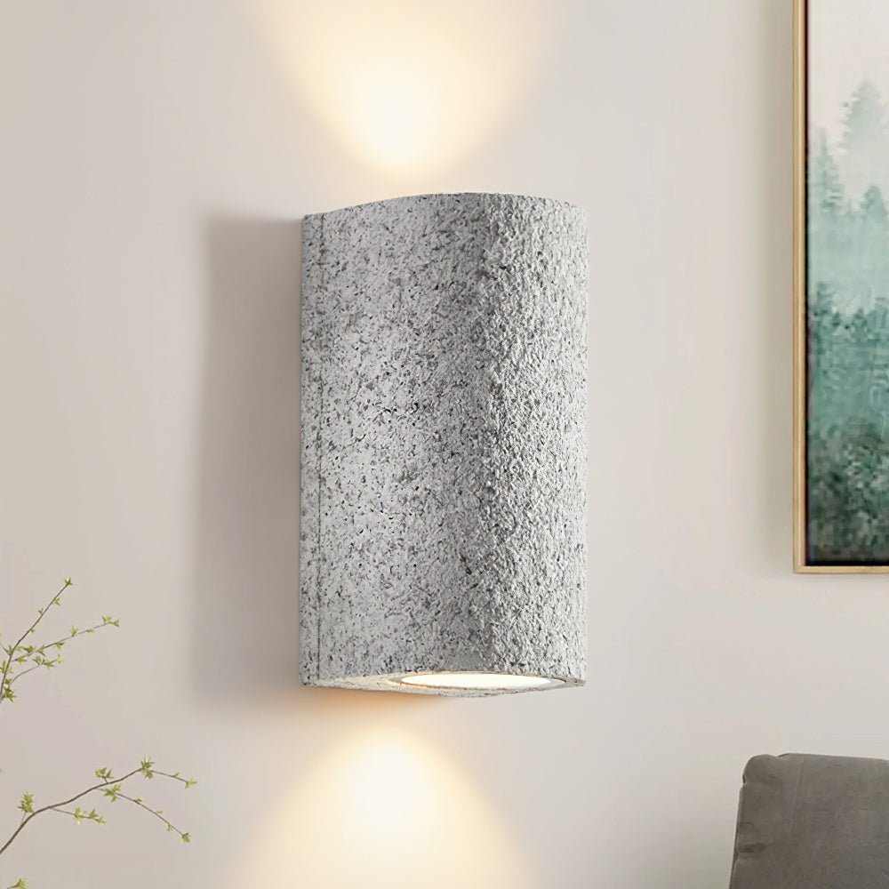 LED Cylinder Stone Wall Sconce