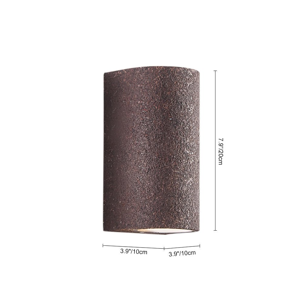 LED Cylinder Stone Wall Sconce