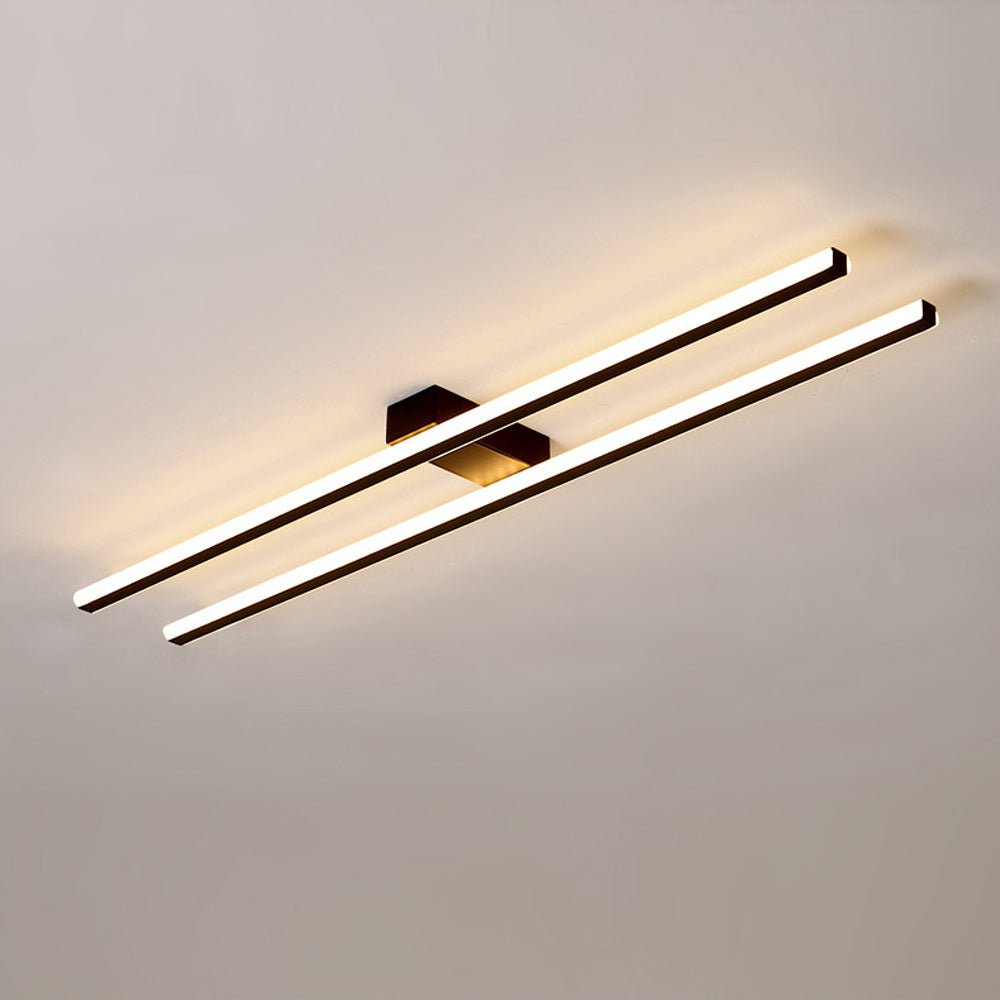 Two Strip LED Black Flush Mount