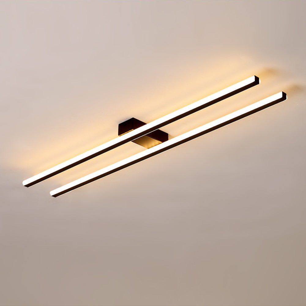 Two Strip LED Black Flush Mount