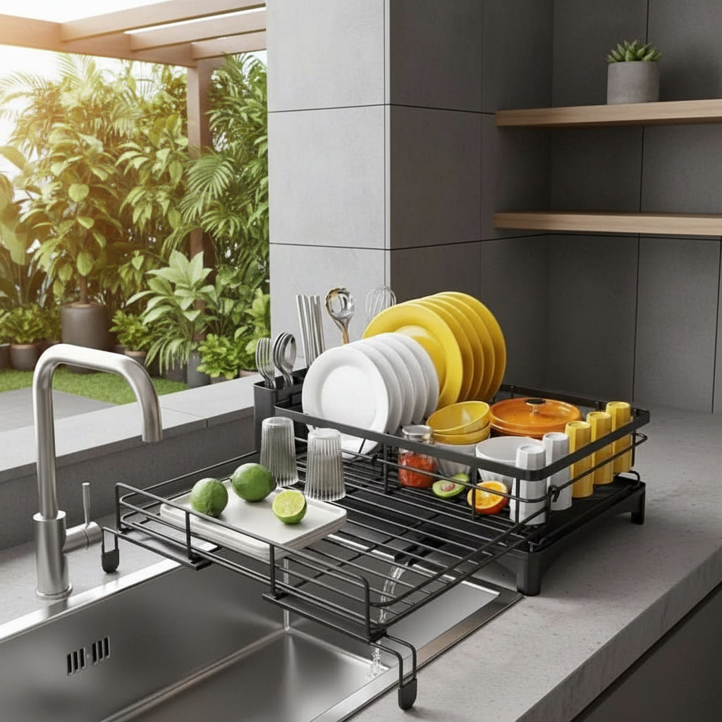 DRAINFLOW – Large Dish Drainer with Drip Tray