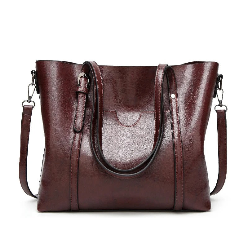 Vegan Leather Tote Bag with a Detachable Crossbody Strap | Carry by Hand, Over the Shoulder or Across the Body