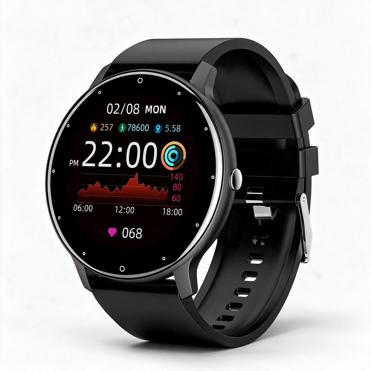 Fitness Smart Watch with a 1.28 Inch Touch Screen | Heart Rate, Sleep Tracking, App Alerts and IP67 Water Resistance