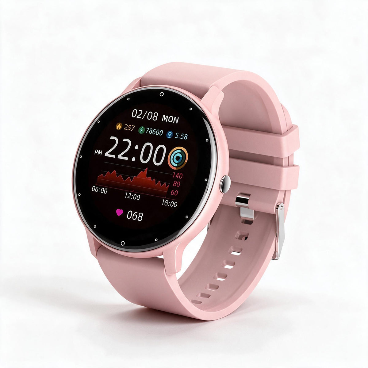 Fitness Smart Watch with a 1.28 Inch Touch Screen | Heart Rate, Sleep Tracking, App Alerts and IP67 Water Resistance