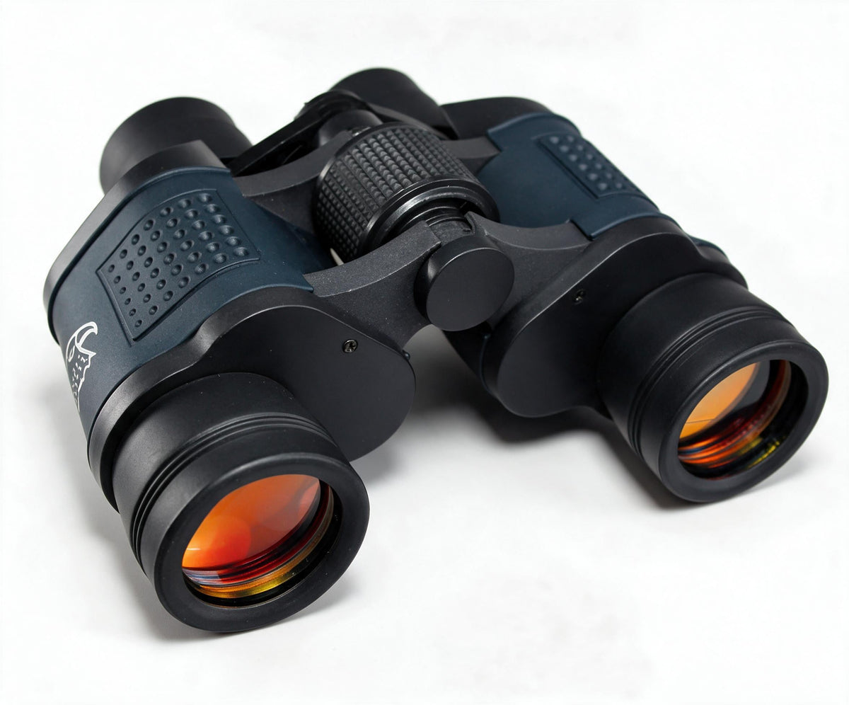 High Power Binoculars with 60x Magnification | Shock Resistant Rubber Grip, Center Focus, Carry Case and Cleaning Cloth