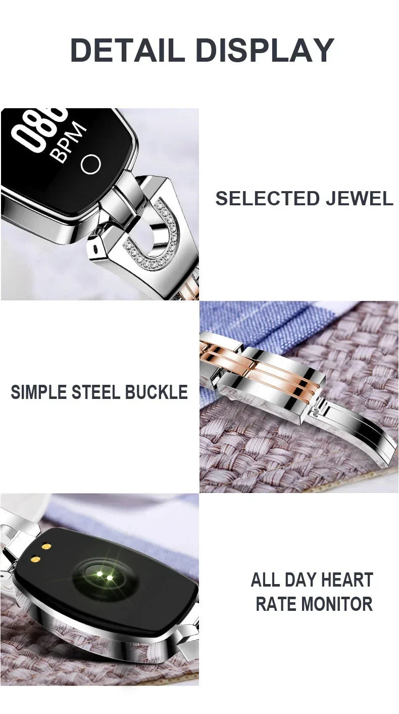 Slim Bracelet Smart Watch with an LCD Touchscreen | Step, Sleep and Heart Rate Tracking, IP67 Rated | 2 Colors