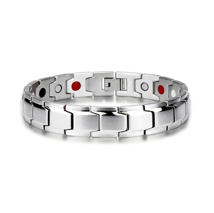 Magnetic Stainless Steel Bracelet for Men and Women | Rust Free Polished Links with Smooth Edges | 6 Finishes